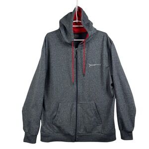 Orangetheory Fitness Mens XXL Full Zip Cotton Blend Hoodie Jacket Gray Red Trim